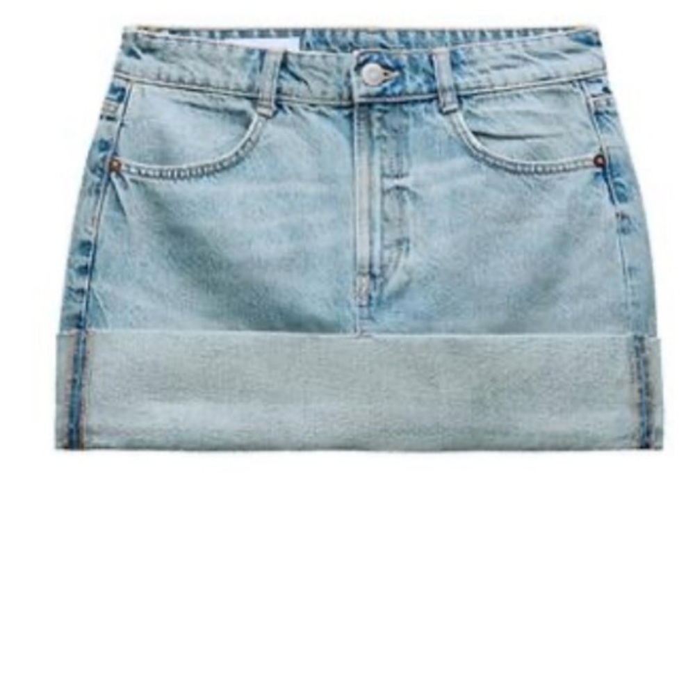 Denim Mini Skirt - Light Blue